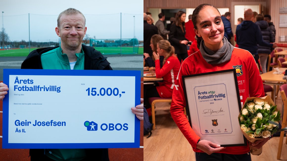 Årets fotballfrivillig 2023 - Geir Josefsen og Sara Yasmin Abid hedret for enestående innsats